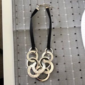 Avon Jet Plain Bold Necklace Black/Silver